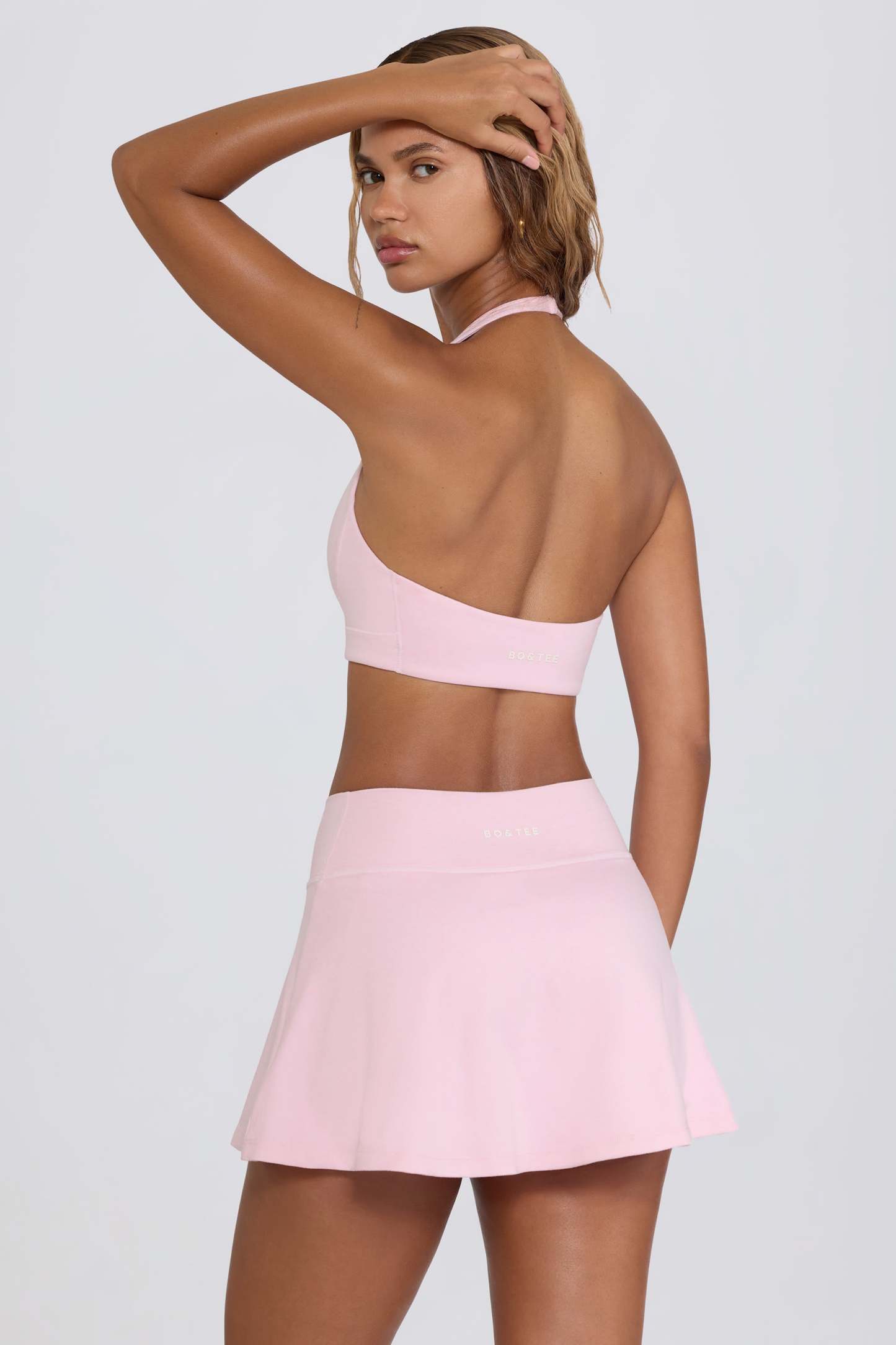 Brushed Jersey Crossover Mini Skort in Bloom