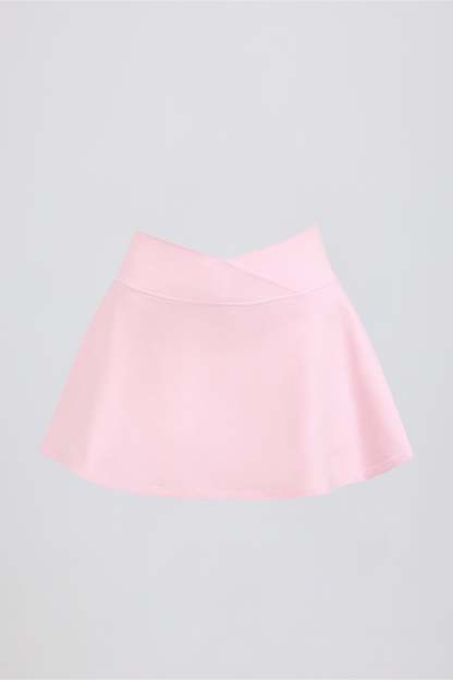 Brushed Jersey Crossover Mini Skort in Bloom