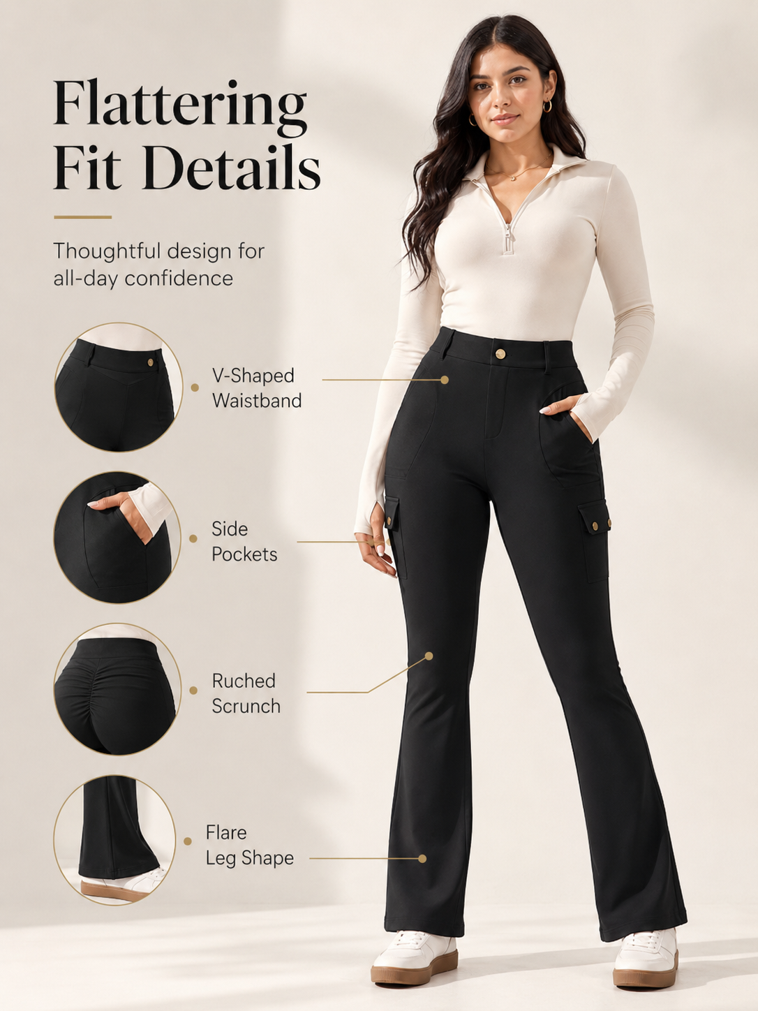 Luno Wear High Waist Sheen 7/8 Leggings with Pockets
