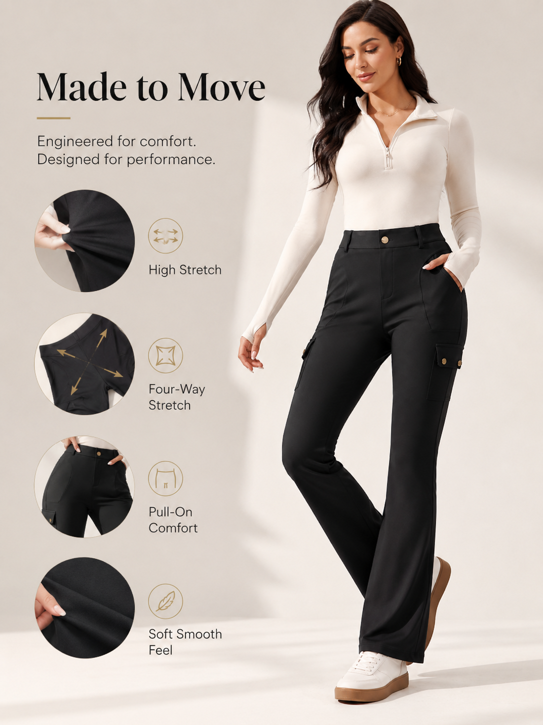 Luno Wear High Waist Sheen 7/8 Leggings with Pockets