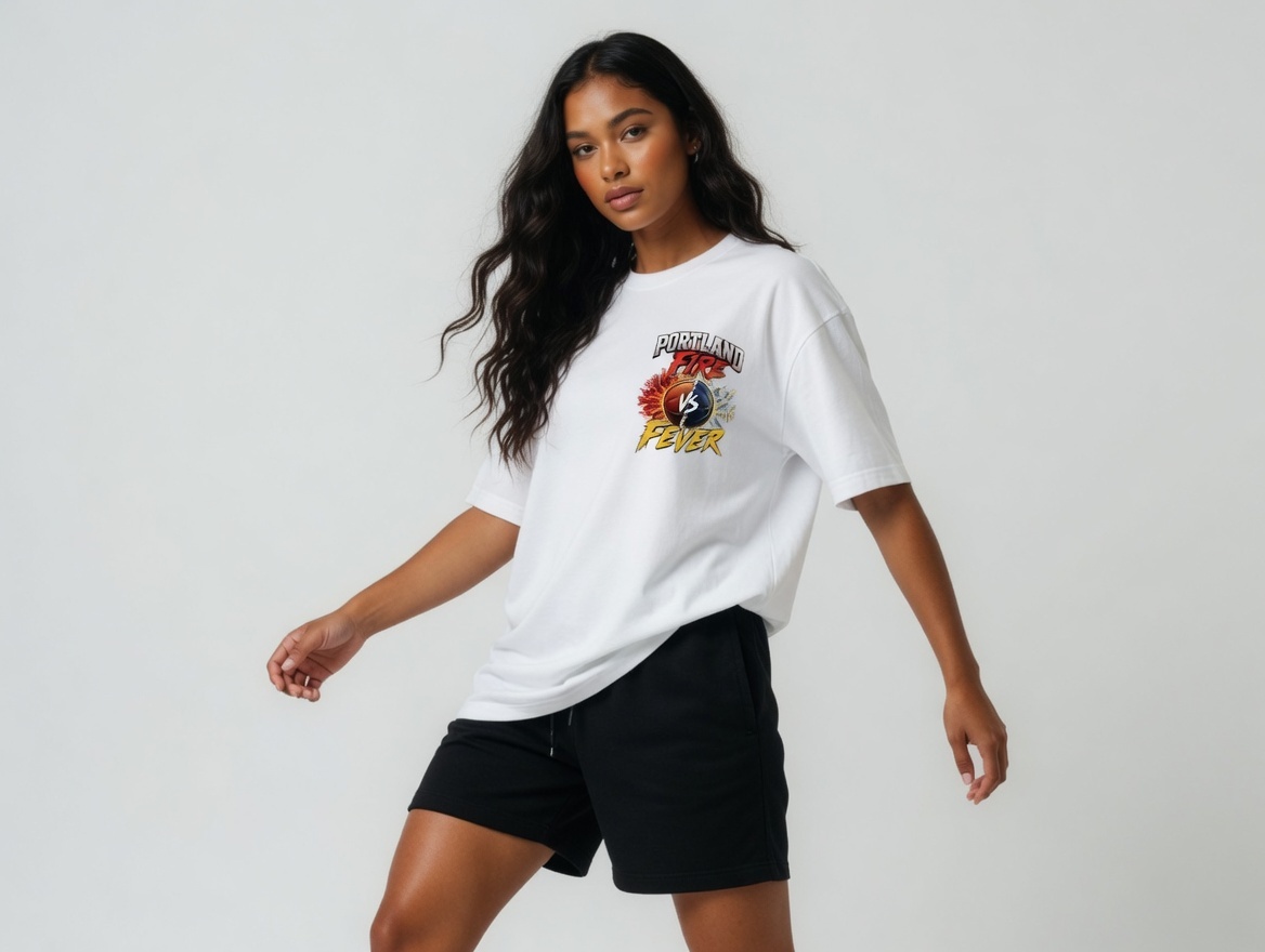Portland Fire vs Fever 2026 Basketball Showdown Oversize T-Shirt - Streetwear Graphic Tee