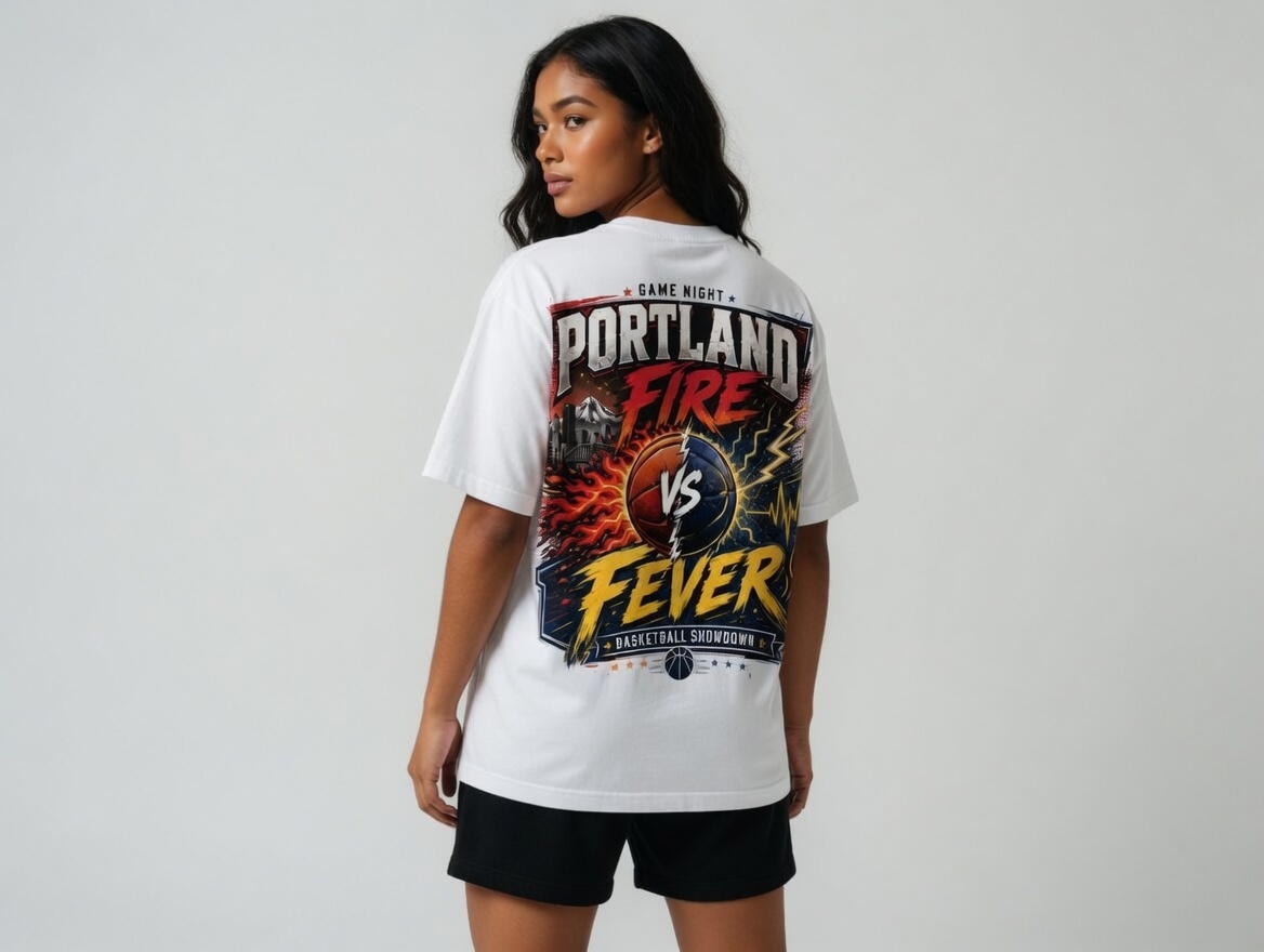 Portland Fire vs Fever 2026 Basketball Showdown Oversize T-Shirt - Streetwear Graphic Tee
