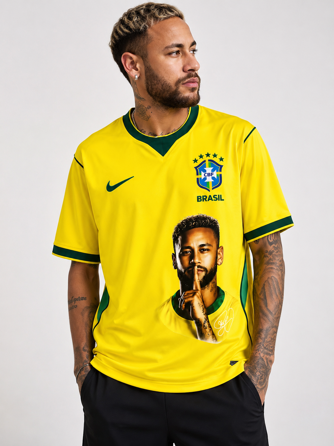 Neymar 10 Brazil 26 Home World Cup Jersey DIY Edition
