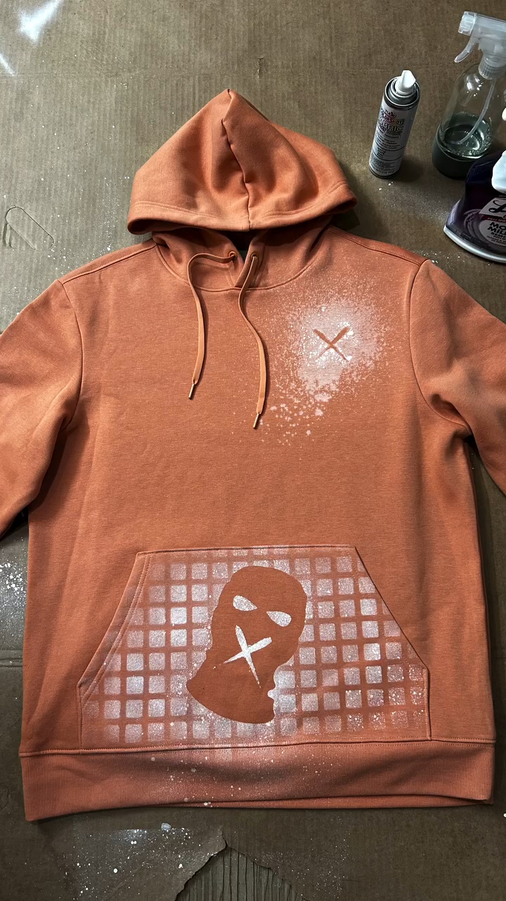 "X" Geometric Airbrush Street Hoodie