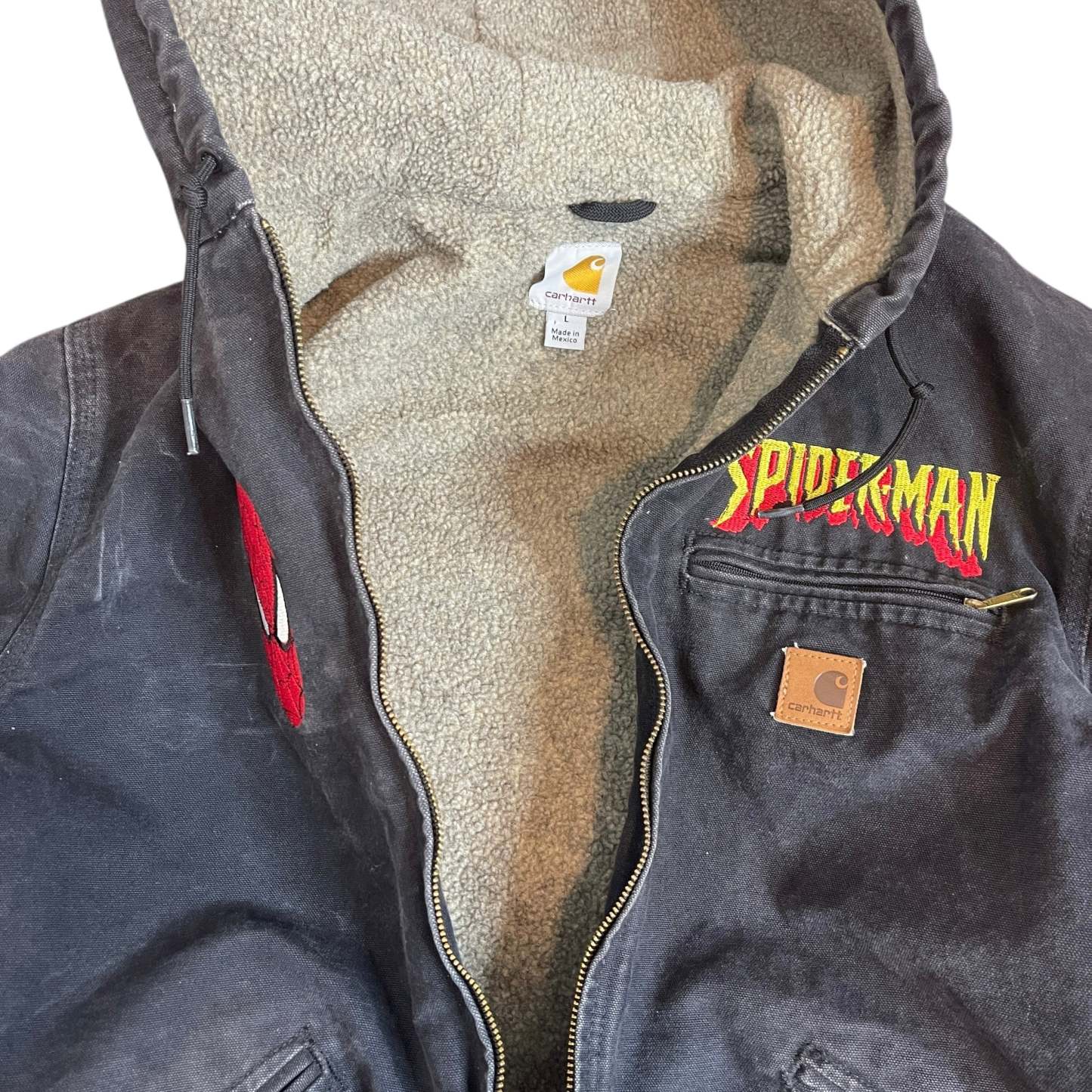 Spider-man carhartt sherpa lined jacket