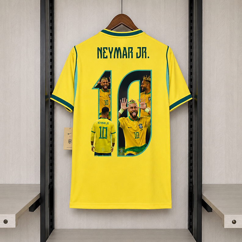 Neymar 10 Brazil 26 Home World Cup Jersey DIY Edition