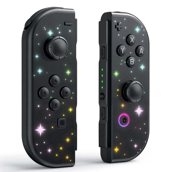Game Controller for Switch 1 and 2 with RGB Lighted, Wireless Switch Joypad Replacement with Montion Control/Turbo Function/Wake-up