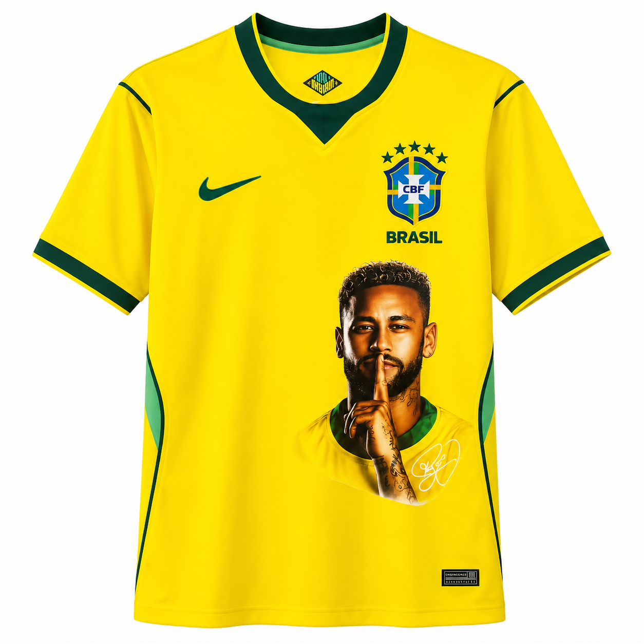 Neymar 10 Brazil 26 Home World Cup Jersey DIY Edition