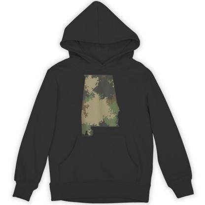 Alabama State Camo Map Outdoor Military &amp; Hiking Veteran Tank Top Unisex Hoodie