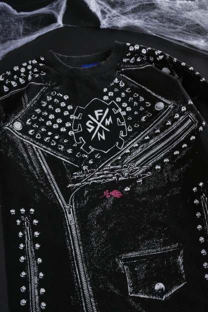 Circle Webs SBS 199X Oversized Tee in Vintage Black