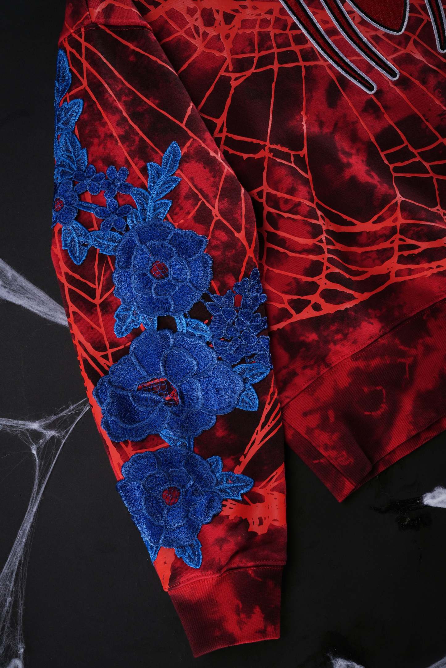 Parker Forever Rose Hoodie in Black/Red Marble Wash