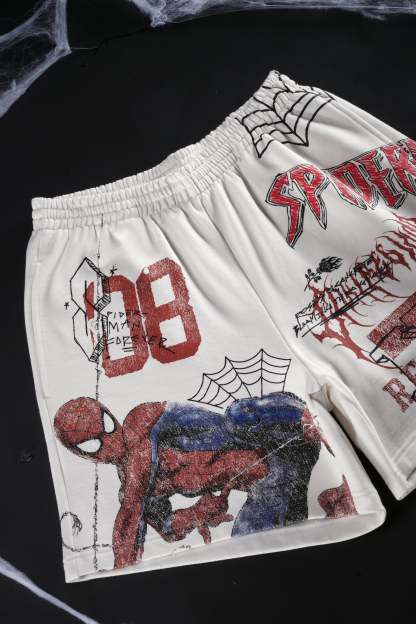 Team Spidey Thorns Baggy Shorts in Butter