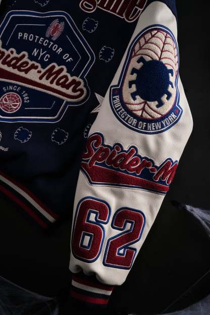 Protector Of NYC Letterman Jacket in Navy/Butter