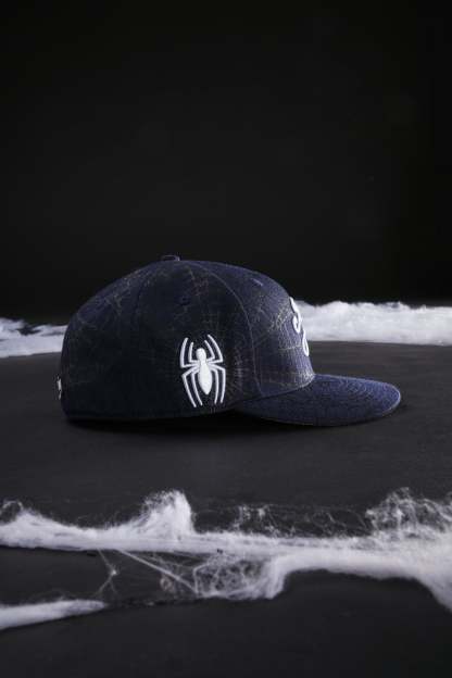 New York Webs Fitted Hat in Navy Blue