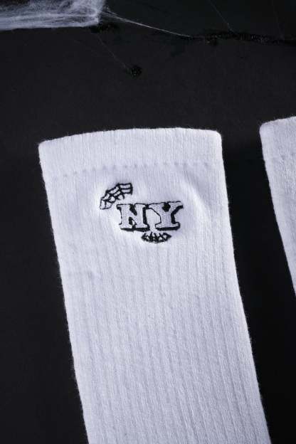 NY Tag Socks in White