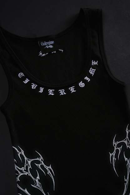 Nightfall Cropped Ribbed Tank in Black