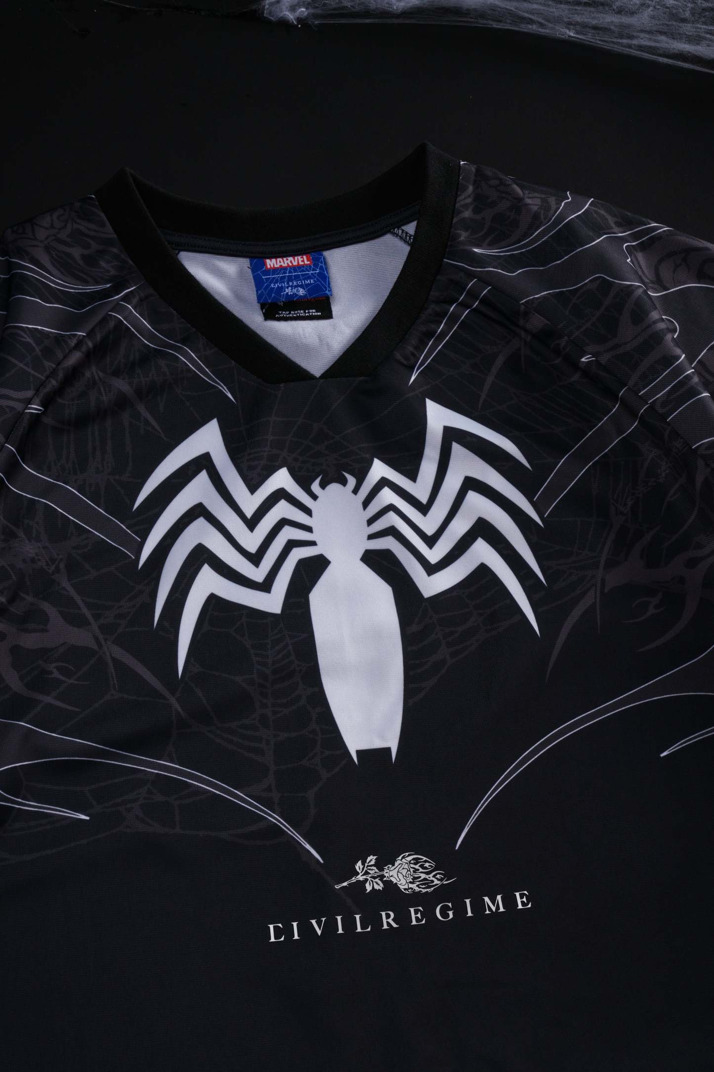 Venom Webs Classic Soccer Jersey in Black