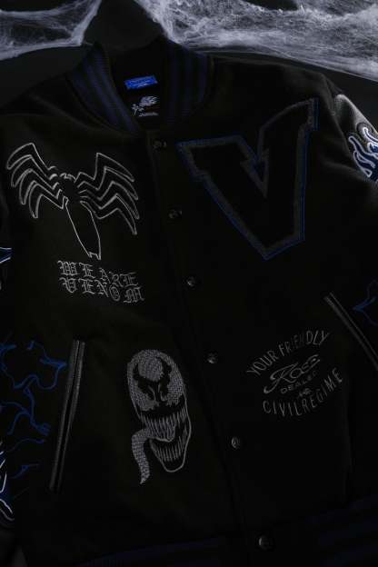 We Are Chaos Letterman Jacket in Black