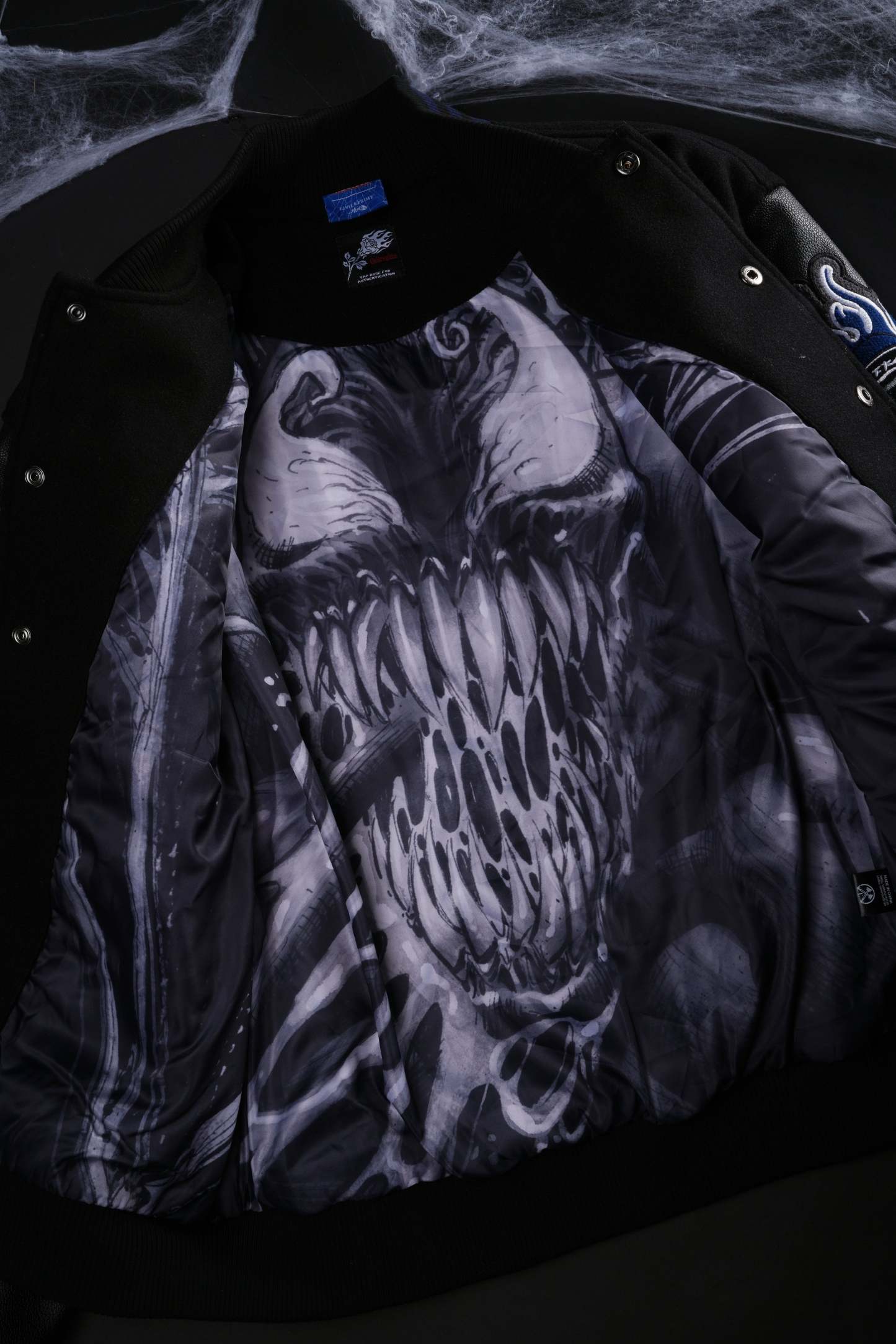 We Are Chaos Letterman Jacket in Black