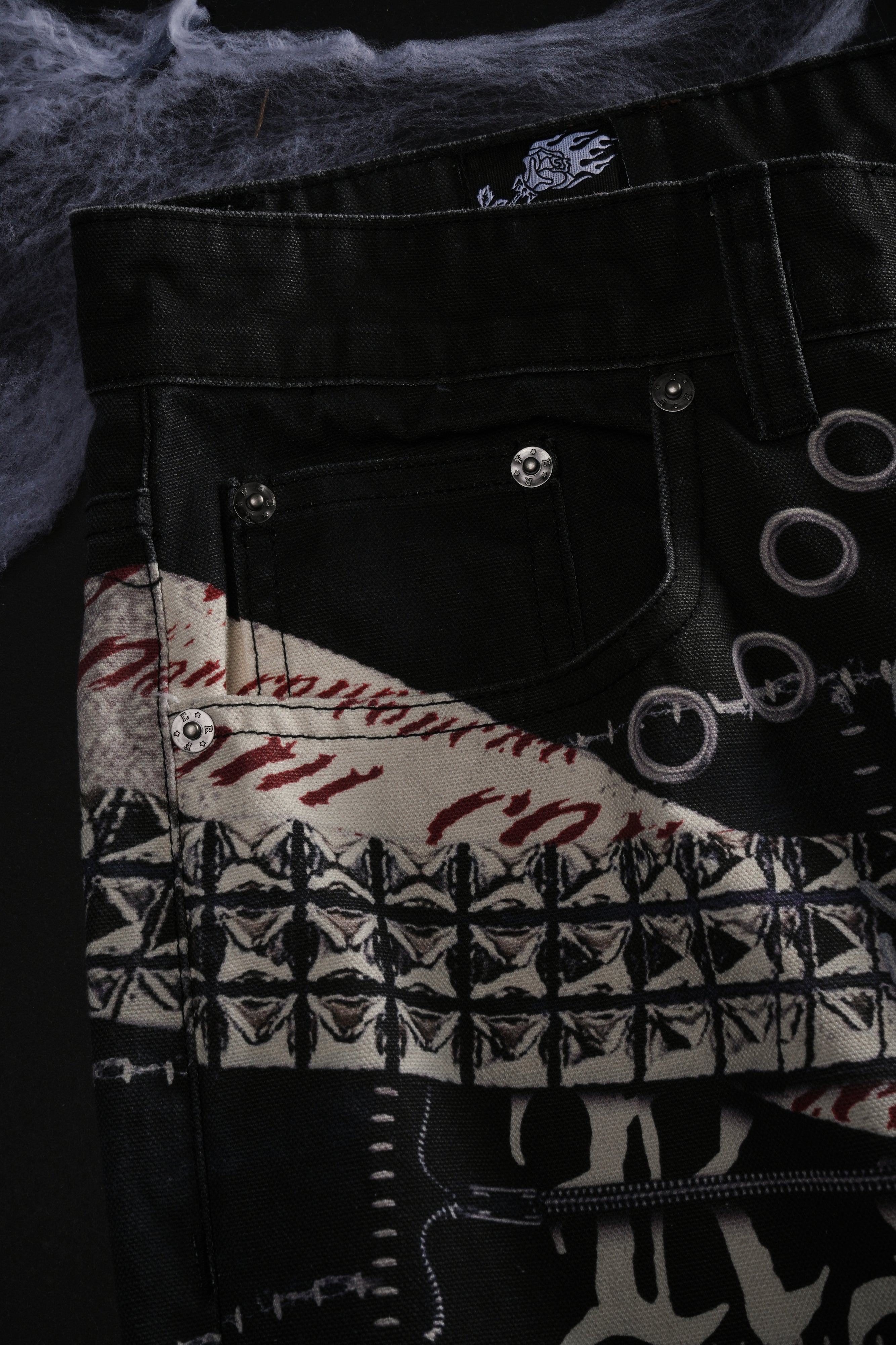 Krust Through Raw Baggy Pants in All Over Print
