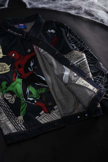 Webs From Concrete Raw Denim Jacket in Denim Blue