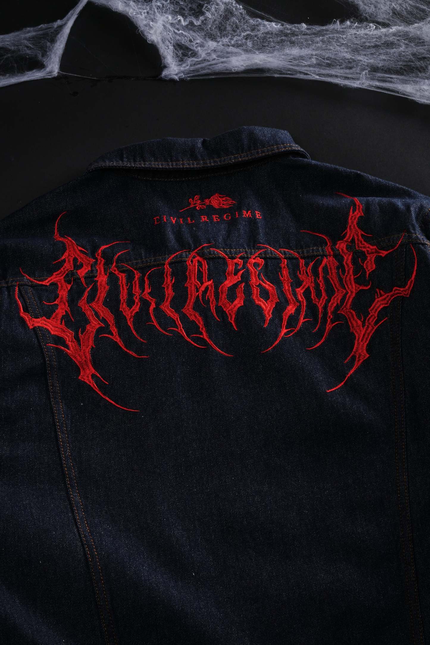 Webs From Concrete Raw Denim Jacket in Denim Blue