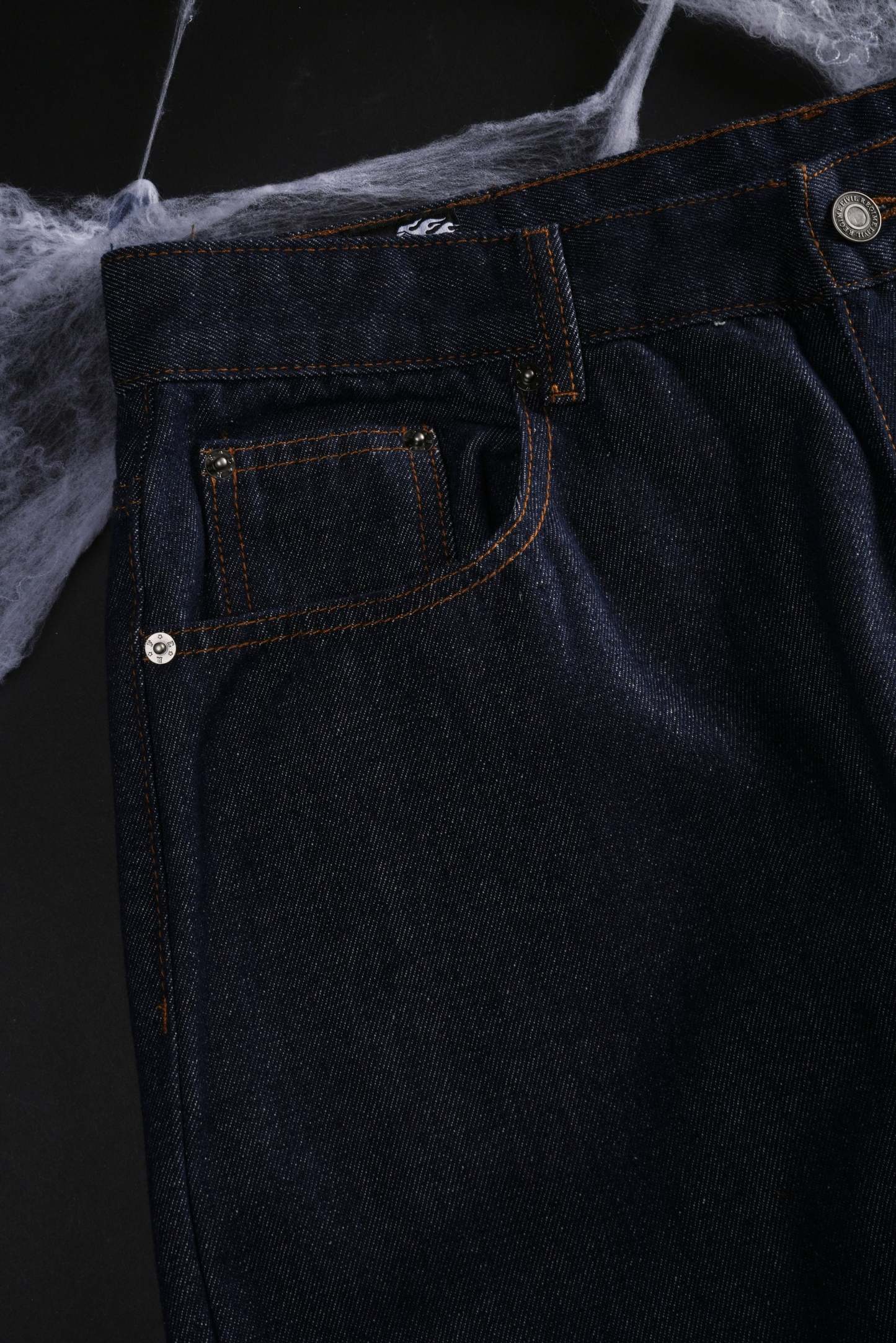 Webs From Concrete Raw Denim Jeans in Denim Blue