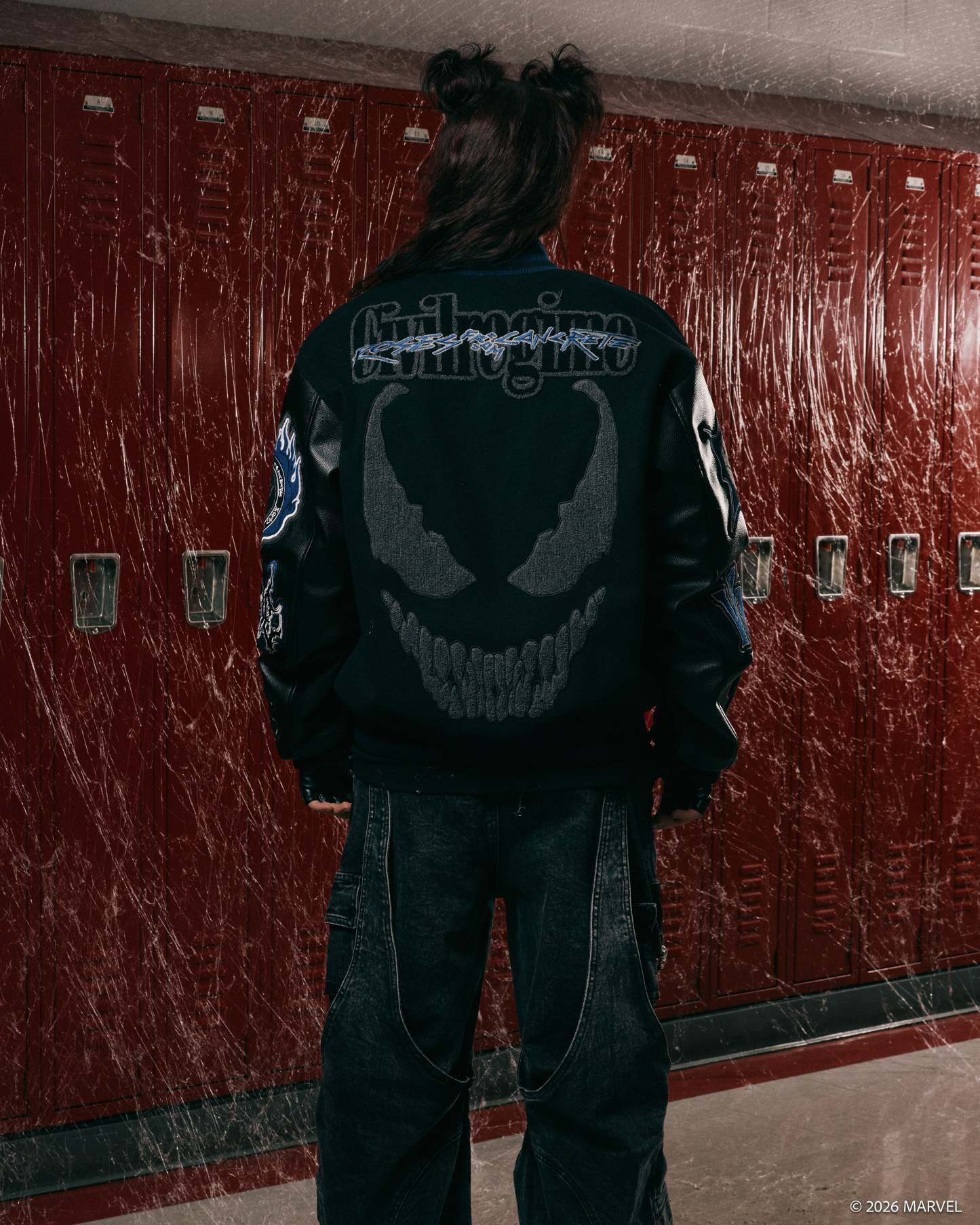 We Are Chaos Letterman Jacket in Black