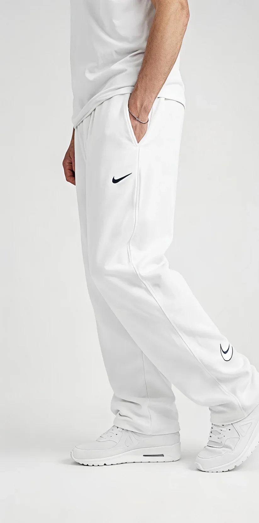Side-zipped casual pants
