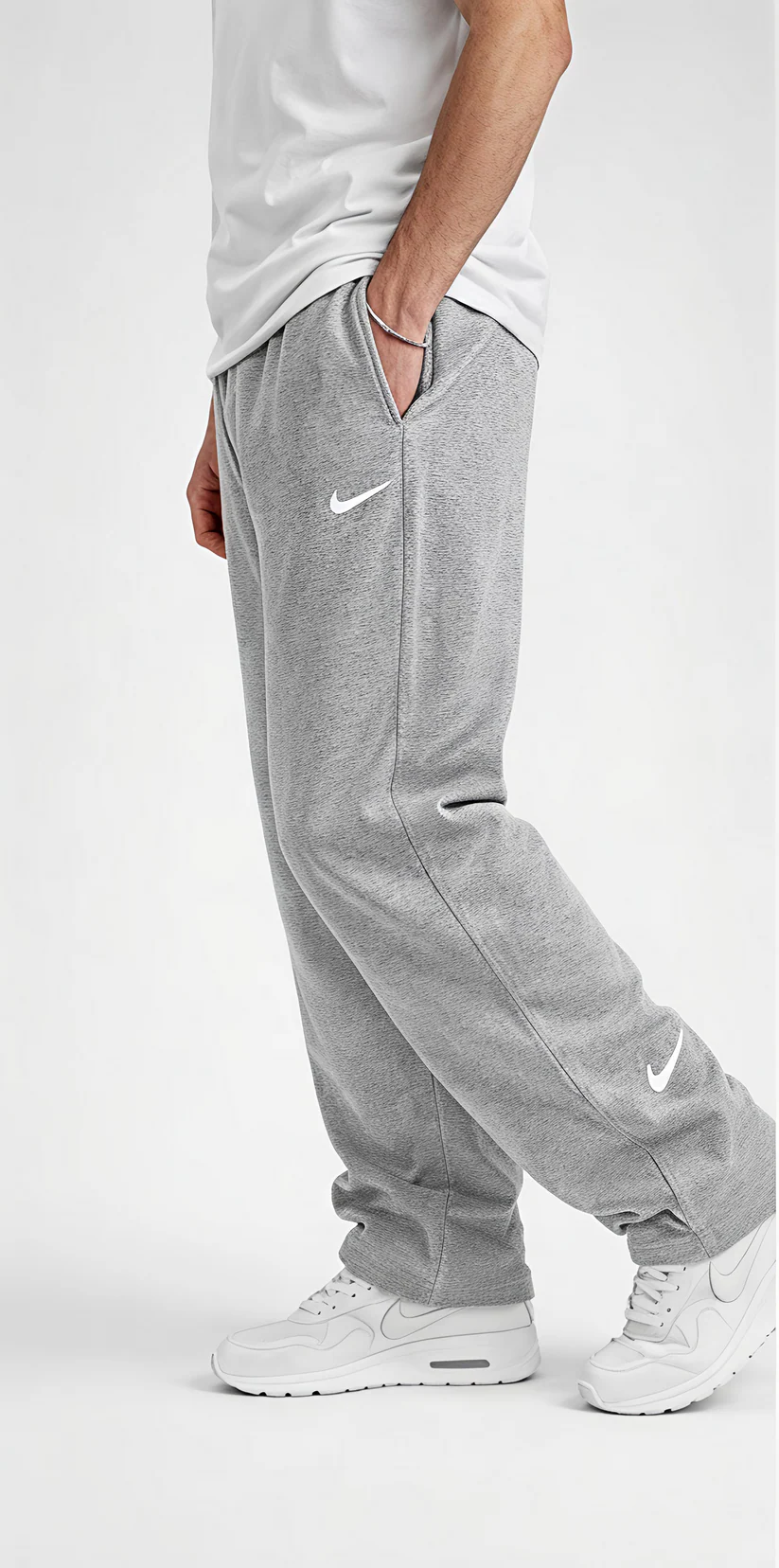 Side-zipped casual pants