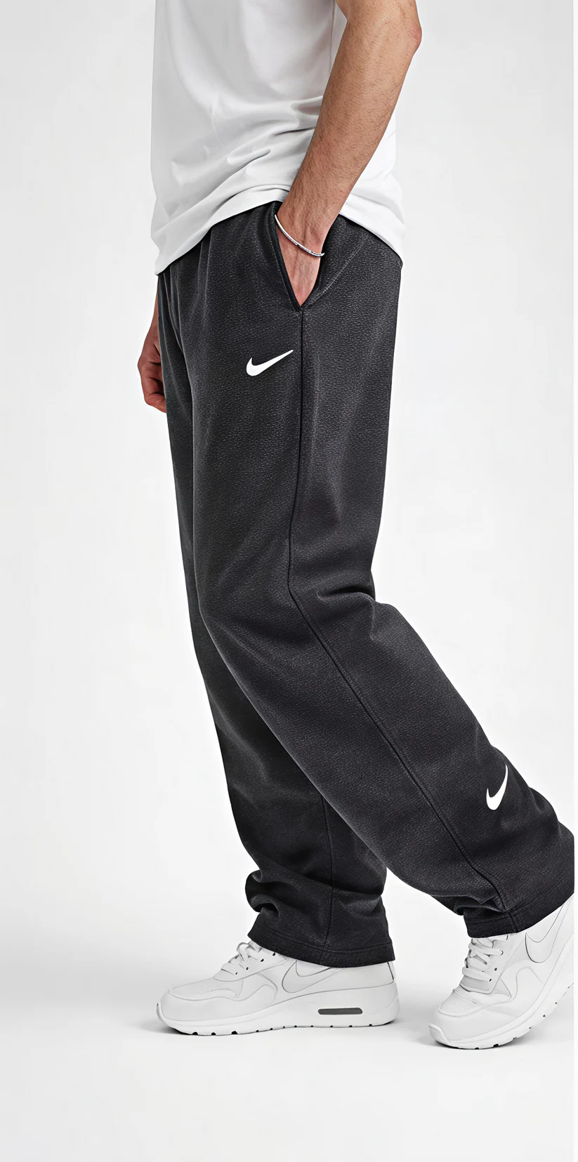 Side-zipped casual pants