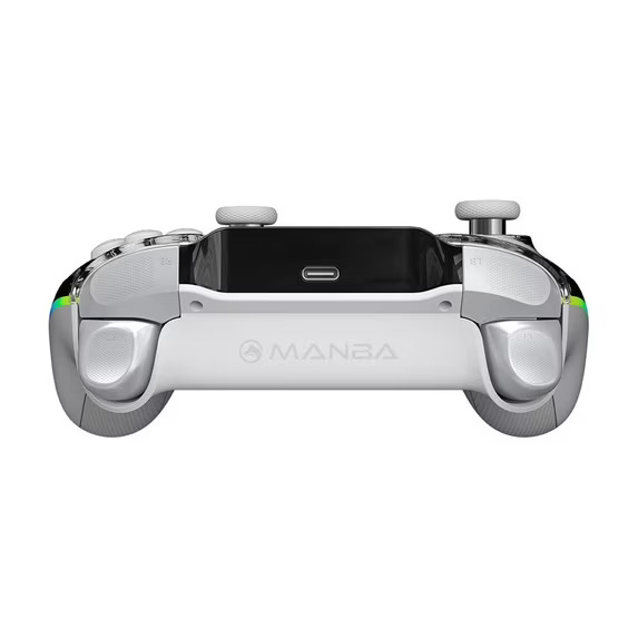 Manba One Interactive Screen Wireless Gamepad, Hall Joystick, Rgb Lighting, Compatible with Steam Deck/PC/Switch/iOS/Android, White