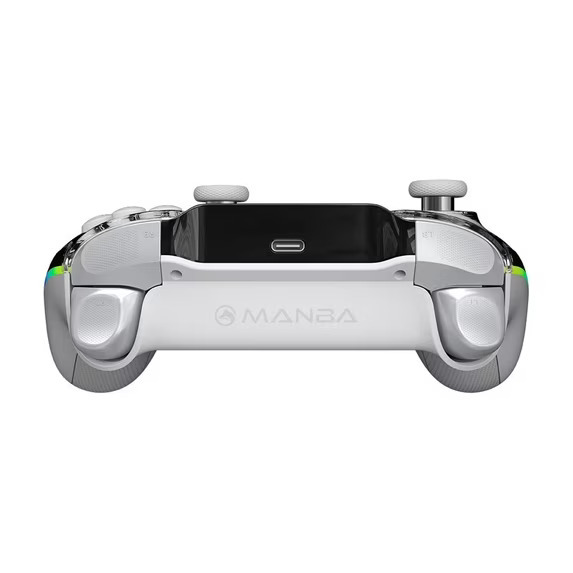 Manba One Interactive Screen Wireless Gamepad, Hall Joystick, Rgb Lighting, Compatible with Steam Deck/PC/Switch/iOS/Android, White