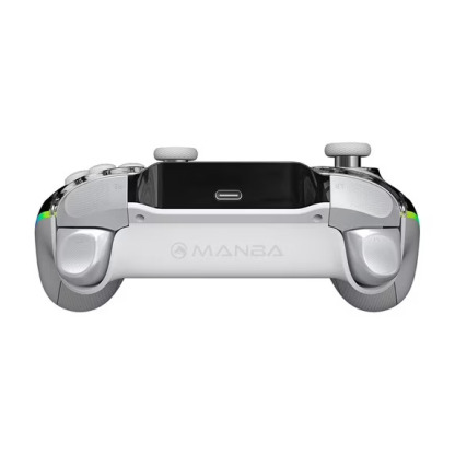 Manba One Interactive Screen Wireless Gamepad, Hall Joystick, Rgb Lighting, Compatible with Steam Deck/PC/Switch/iOS/Android, White