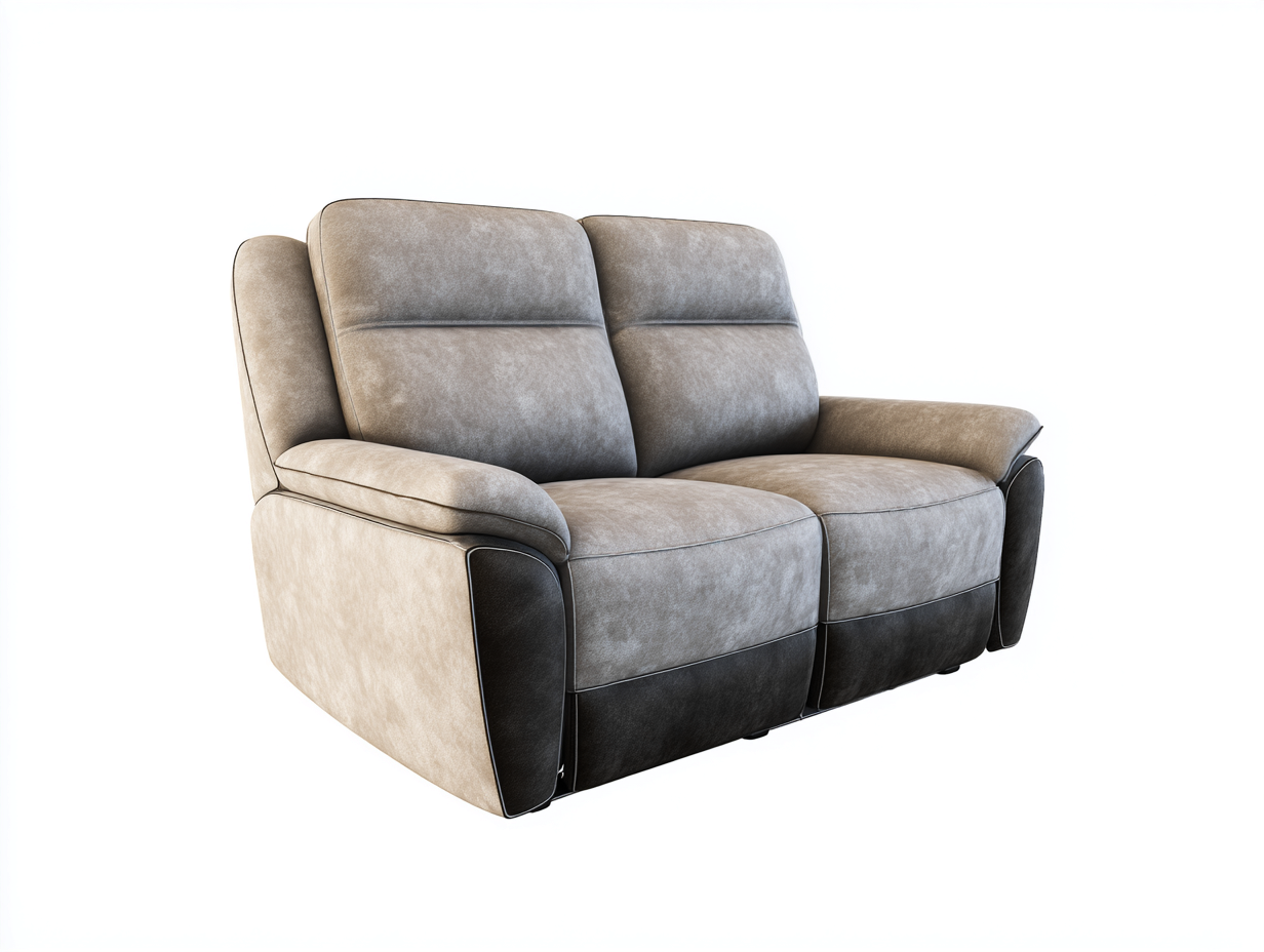 Divano reclinabile - Tessuto-Pelle sintetica - 164x96x102 cm - Grigio chiaro-Antracite - Stile contemporaneo-Ralolyabode