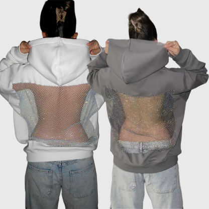 Backstage Crystal-Mesh Hoodie
