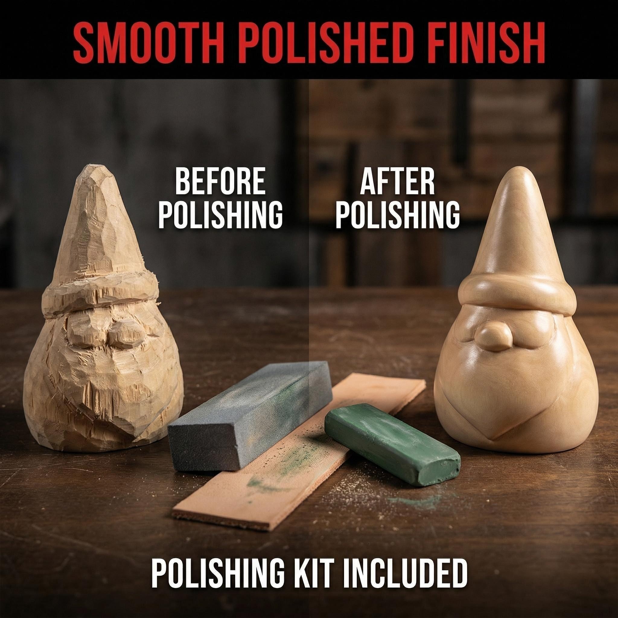 Premium Wood Whittling Kit for Beginners - Safe Wood Carving Tools Set with Basswood Blocks, Safety Gloves & Finishing Supplies