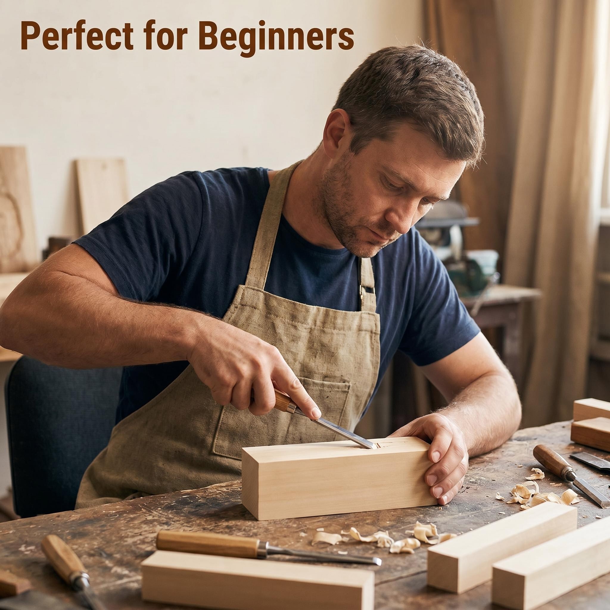 Premium Basswood Carving Blocks Set - 10 Pcs Soft Whittling Wood Blanks for Beginners & Carvers