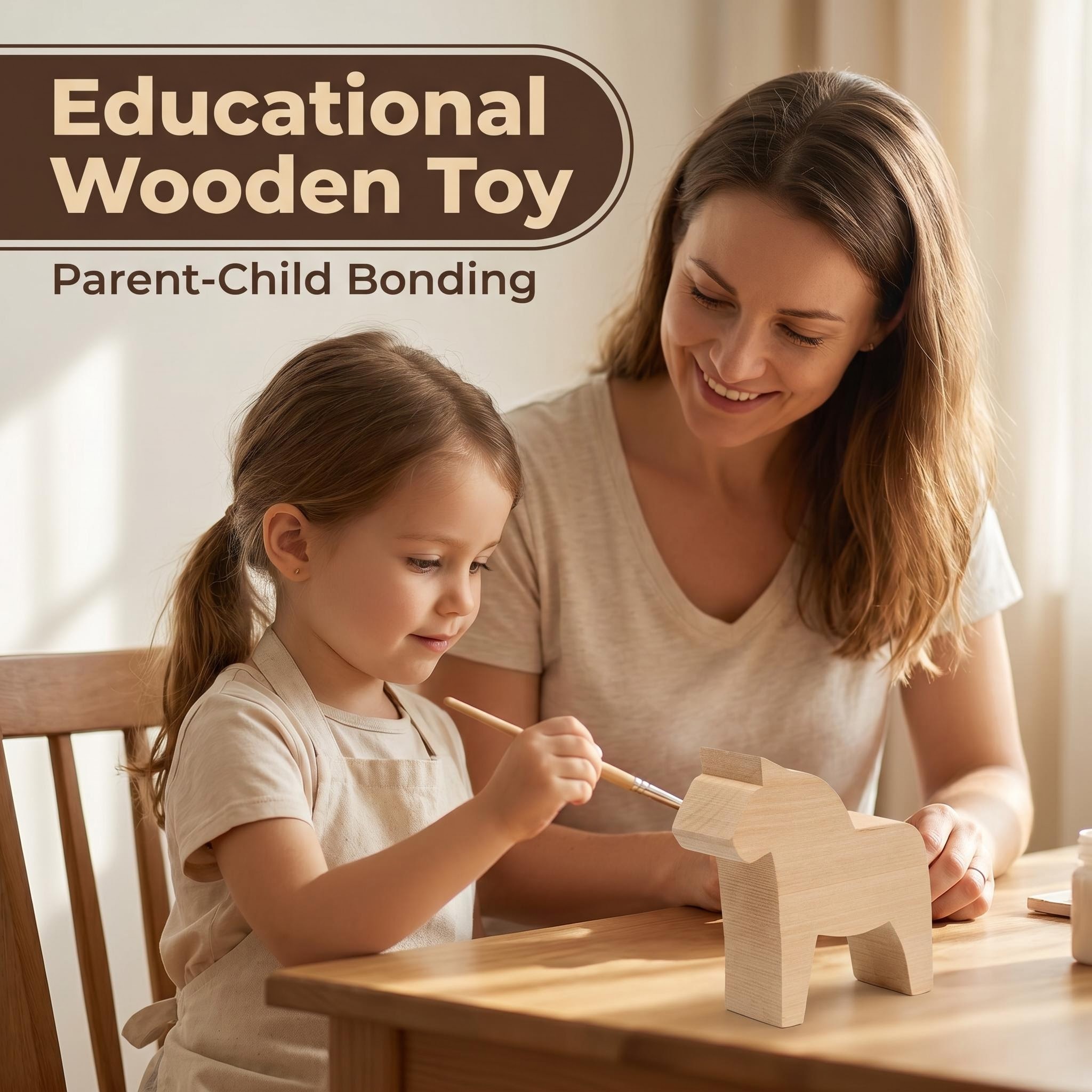 Unfinished Basswood Dala Horse Carving Blank - DIY Wood Craft Kit