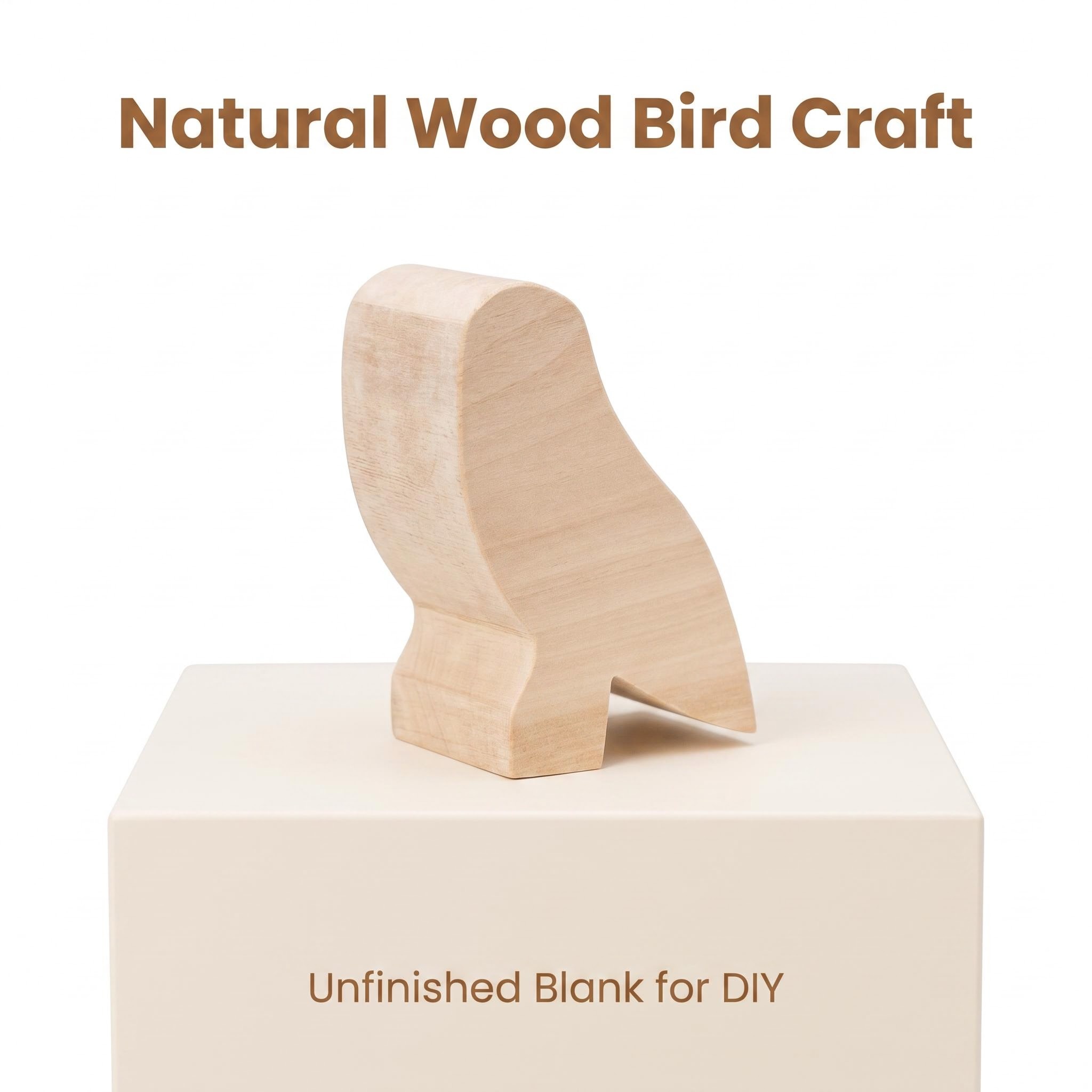 Unfinished Basswood Owl Carving Blank – Beginner Wood Whittling Kit
