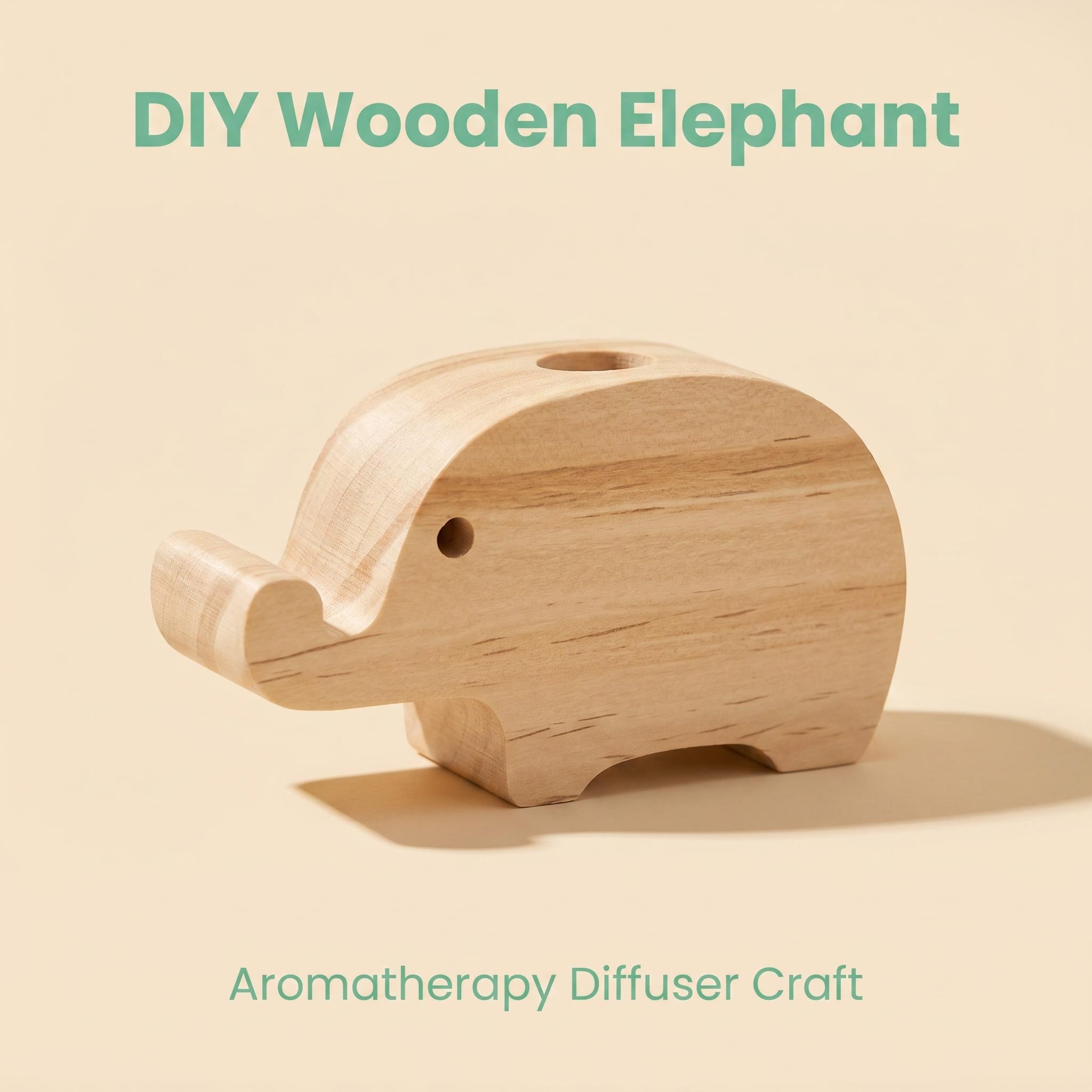 DIY Wooden Elephant Aromatherapy Diffuser Carving Blank
