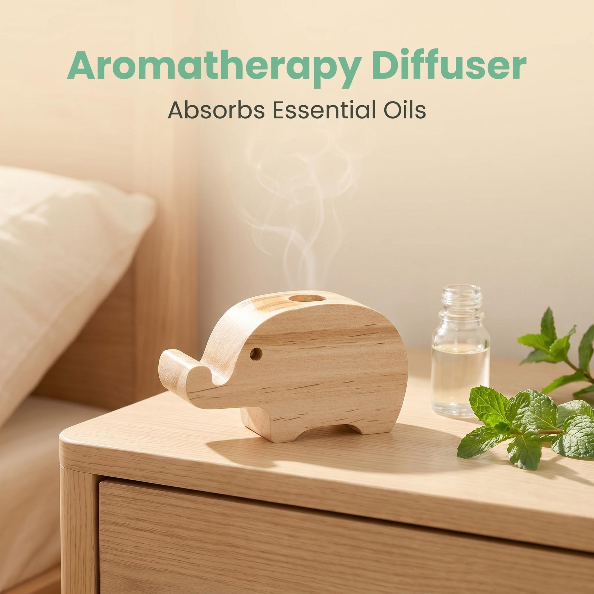 DIY Wooden Elephant Aromatherapy Diffuser Carving Blank