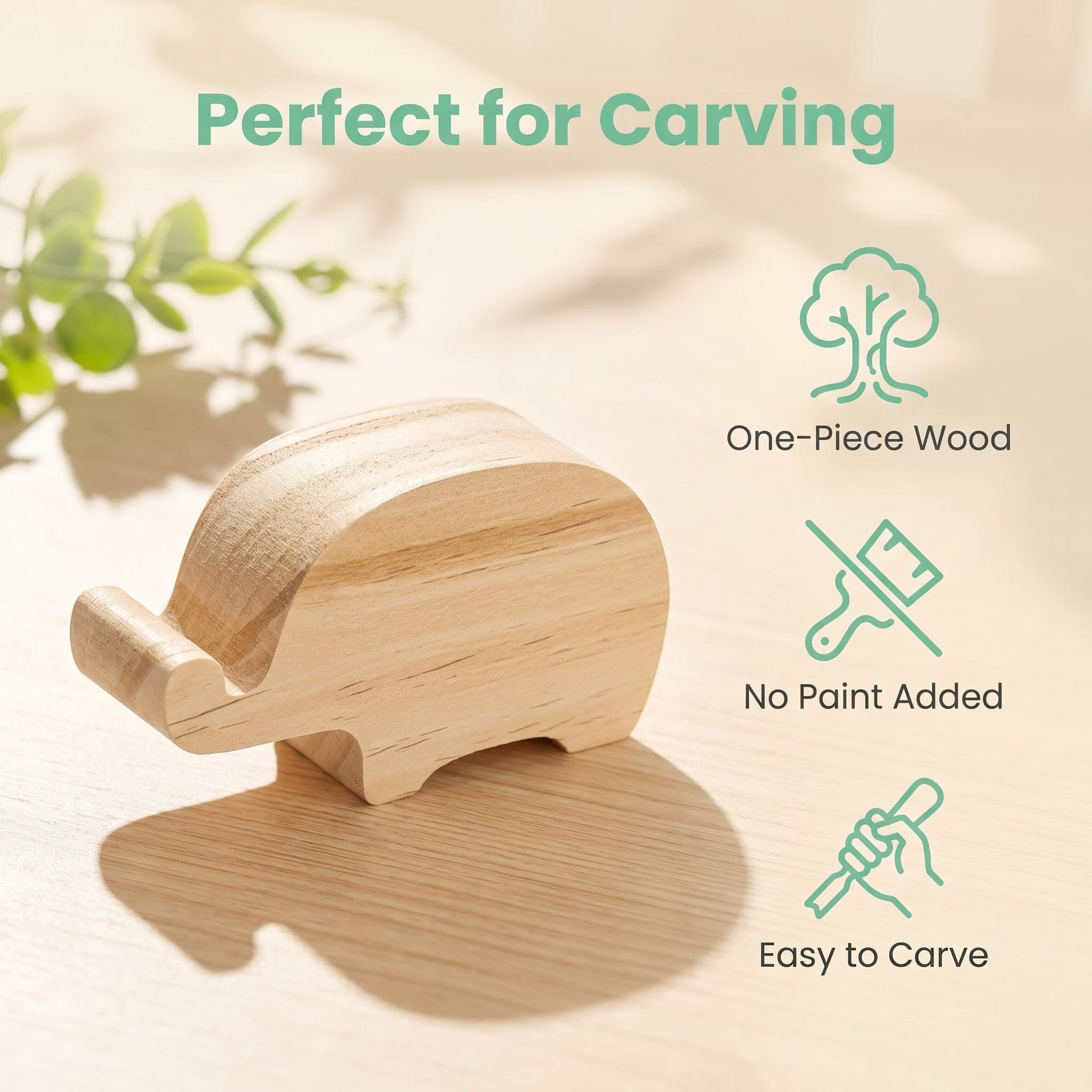 DIY Wooden Elephant Aromatherapy Diffuser Carving Blank