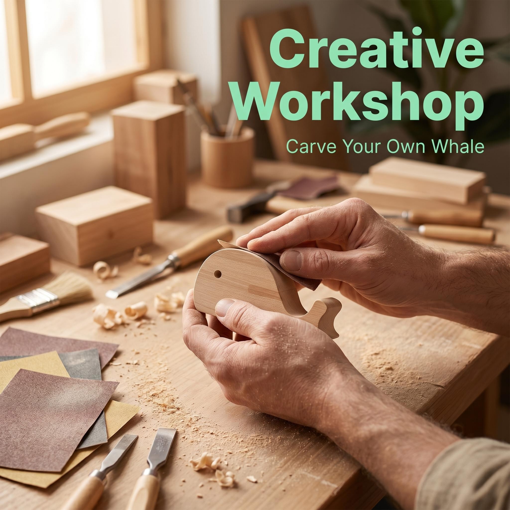 DIY Whale Wood Carving Blank for Aromatherapy Diffuser