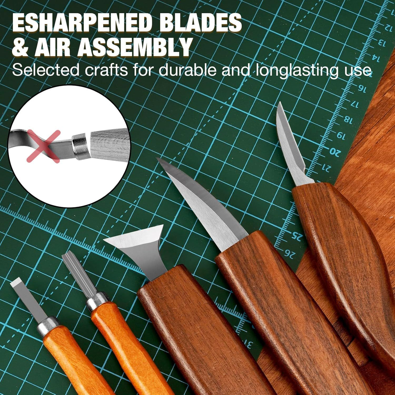 Hook Knife for Wood Carving - Ergonomic Beechwood Handle Spoon Carving Tool with Leather Sheath