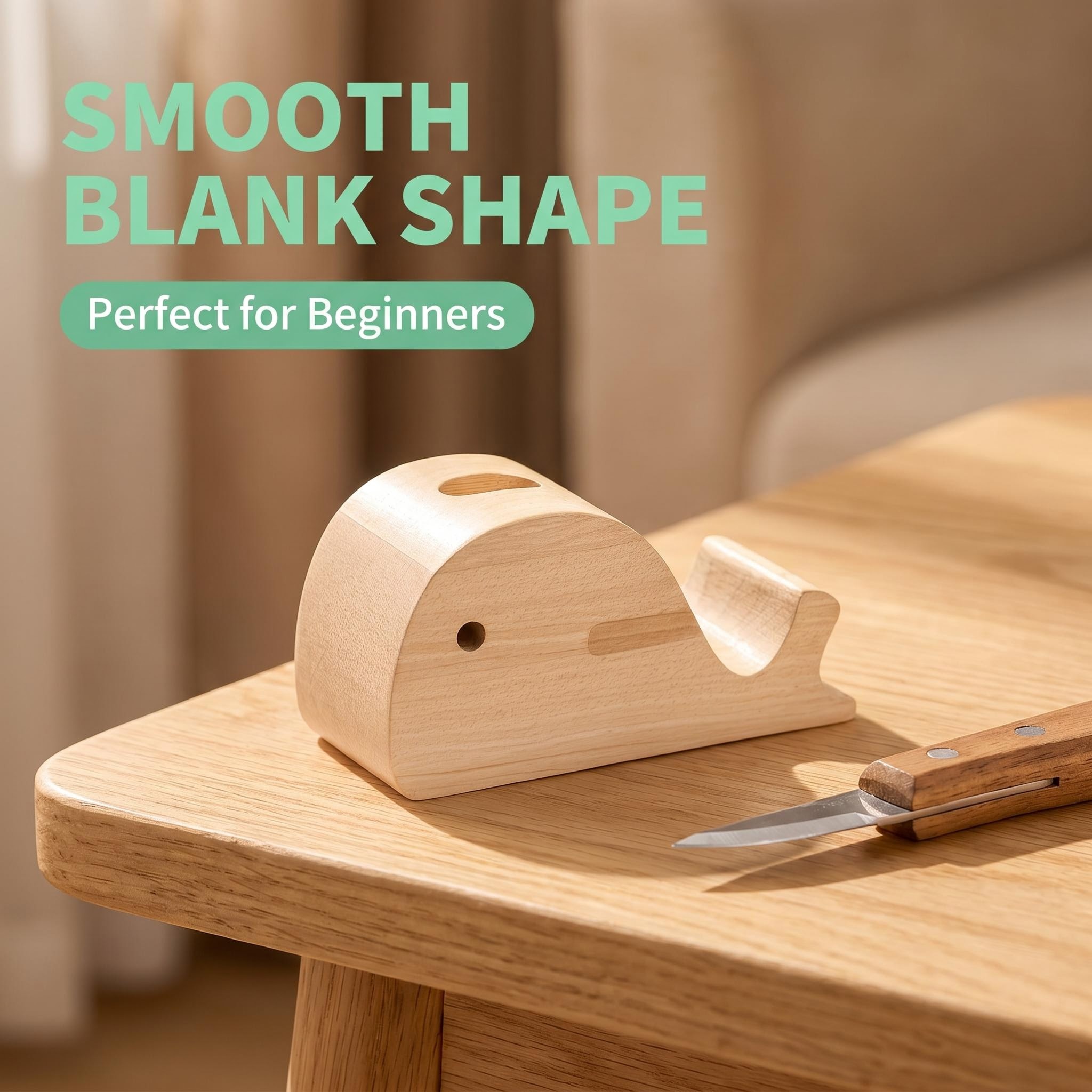 DIY Whale Wood Carving Blank for Aromatherapy Diffuser