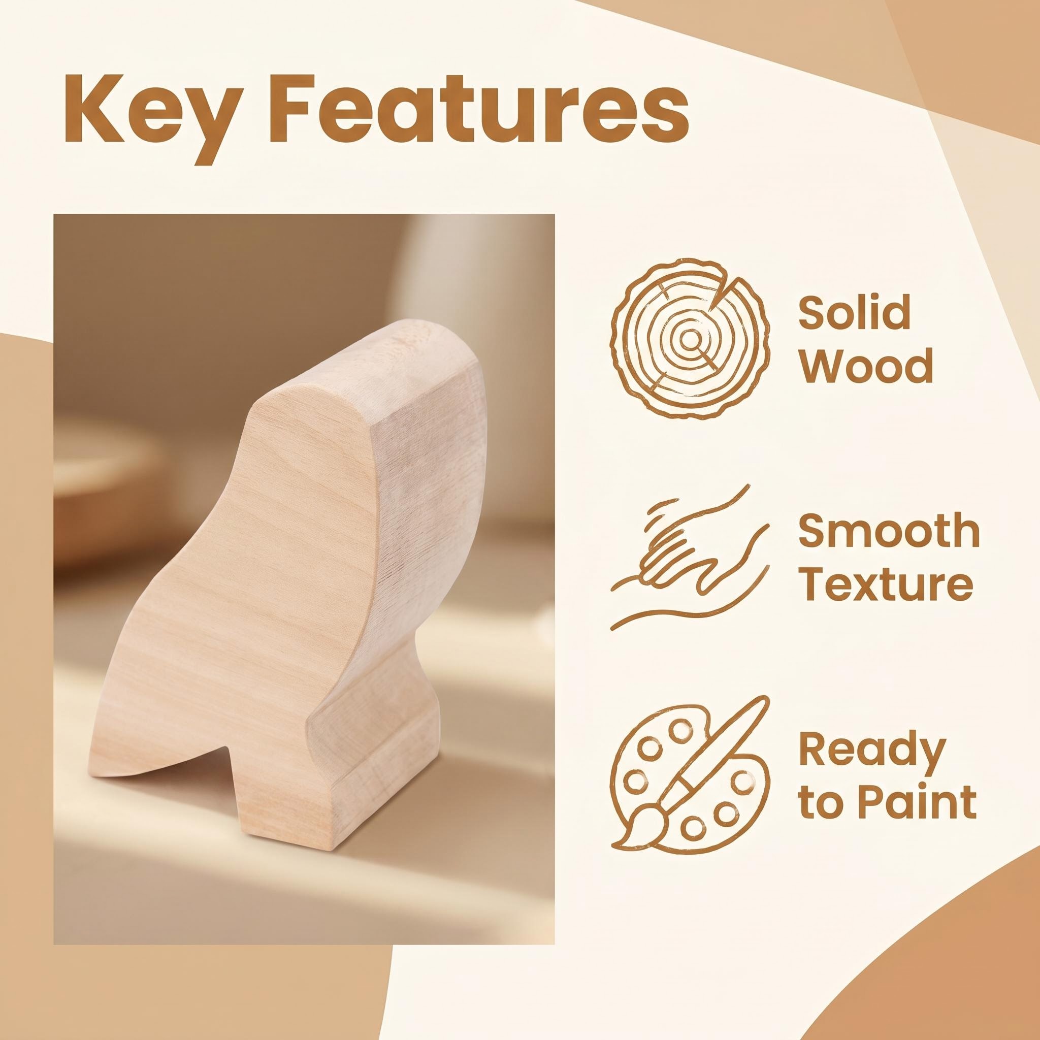 Unfinished Basswood Owl Carving Blank – Beginner Wood Whittling Kit