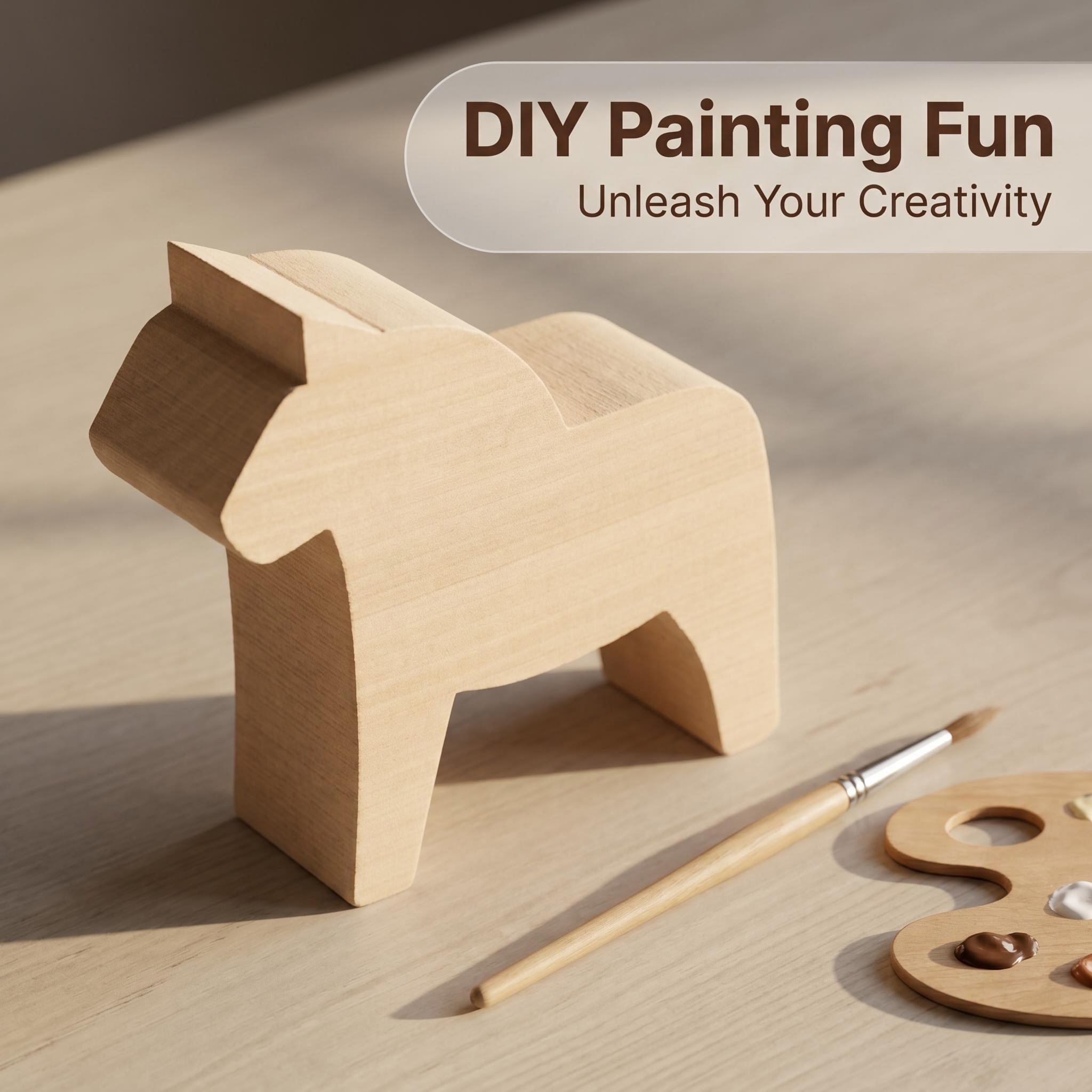 Unfinished Basswood Dala Horse Carving Blank - DIY Wood Craft Kit
