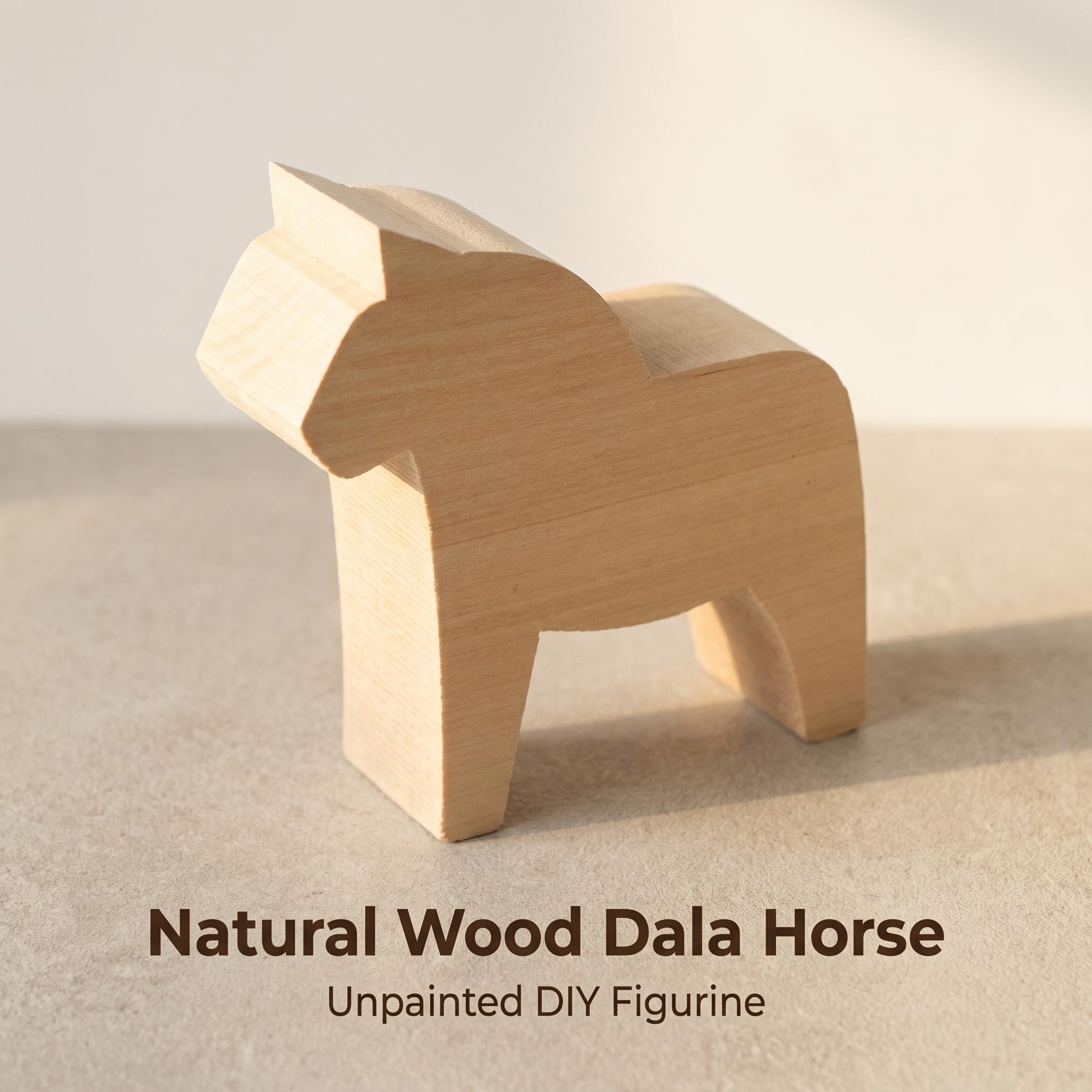Unfinished Basswood Dala Horse Carving Blank - DIY Wood Craft Kit