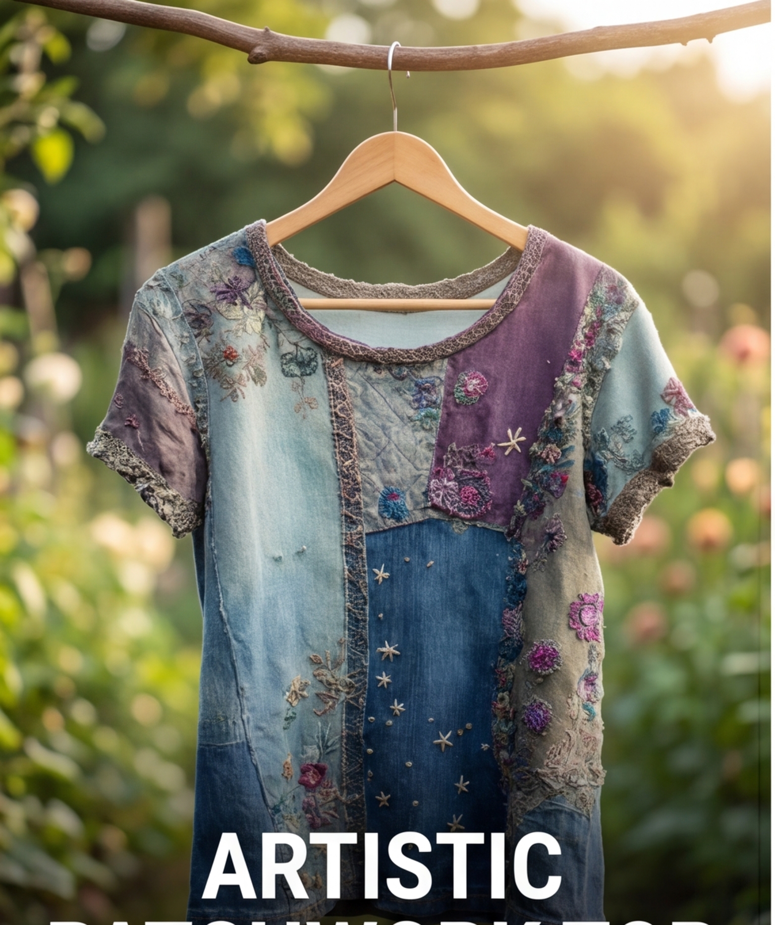 Spring/Summer Cotton Linen Denim Color Block Top5091